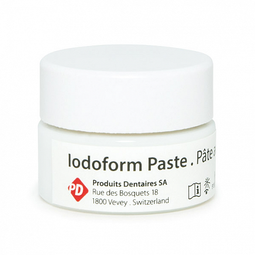 PD,Швейцария IODOFORM paste- паста йодоформно-камфорная для лечения инфицированных каналов и пародонтитов, 15 г